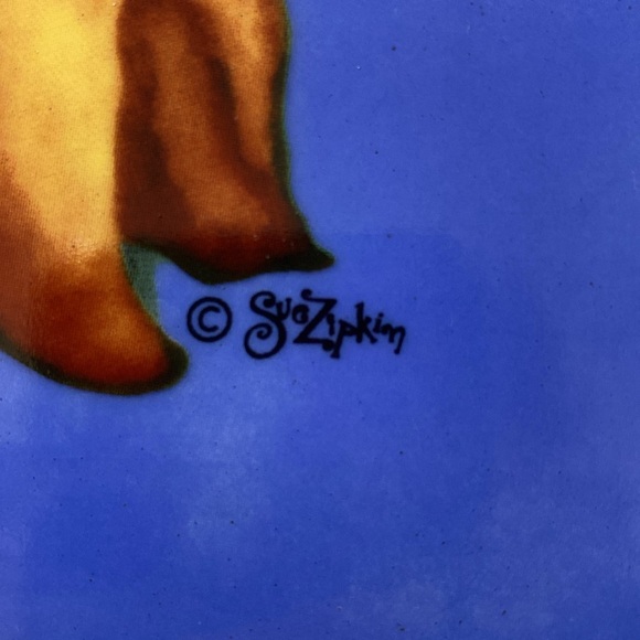 🌹Sue Zipkin rectangular ceramic serving platter, Mosaic trim, Hot peppers 7x11” - Picture 10 of 14